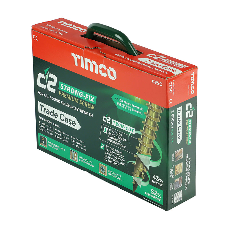 Timco C2 Strong-Fix Twin Cut PZ2 - Double Countersunk (Trade Case)