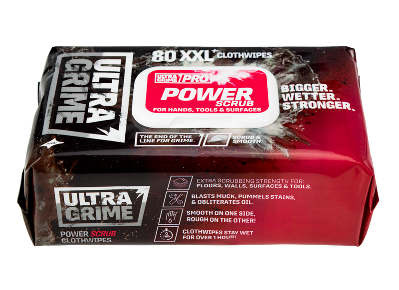 Ultragrime Pro Power Scrub Clothwipes -  80 Wipes