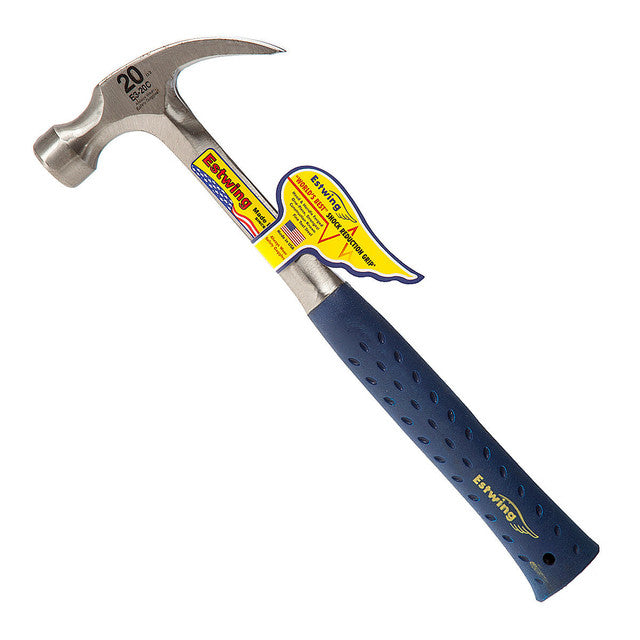 Estwing 20oz Smooth Face Claw Hammer with Vinyl Grip E320C