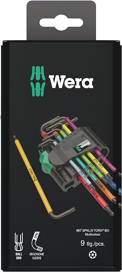 Wera 967SPKL/SBO Multicolour TX-Key Set, TX8-TX40, 9 piece