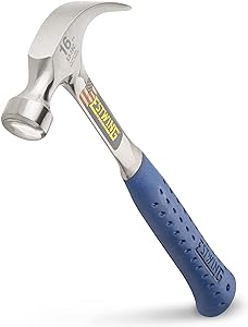 Estwing 16oz Smooth Face Claw Hammer with Vinyl Grip E316C