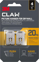 3M CLAW Plasterboard Picture Hanger – 20kg, Pack of 4