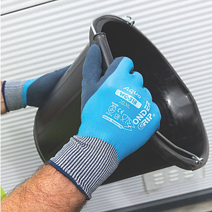 WONDER GRIP WG-318 Aqua Protective Work Gloves Blue