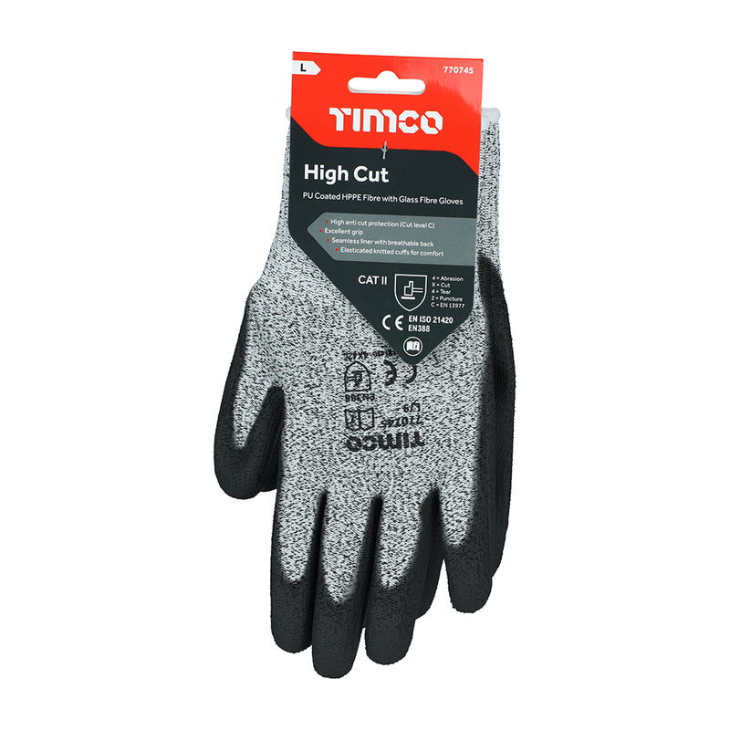 TIMCo High Cut PU Coated Gloves