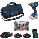 Bosch GDX18V-285 18V Brushless 2-in-1 Impact Driver Wrench Kit | 2× 4.0Ah Batteries + Charger and Accessories.