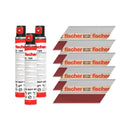 Fischer 534703 Second Fix Nails 2.8 x 51mm Galvanised Ring | 3,300 Pack + 3 Gas Fuel Cells