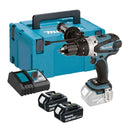 Makita DHP458RTJ 18V LXT Cordless Combi Drill – 2x 5.0Ah Batteries & Charger