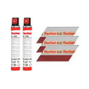 Fischer 534707 First Fix Nails 3.1 x 75mm Galvanised Ring | 2,200 Pack + 2 Gas Fuel Cells