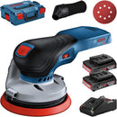 Bosch GEX 18V-125 18V Brushless 125mm Random Orbital Sander — 2x2Ah Batteries, Gal18V-20 Charger & L-Boxx