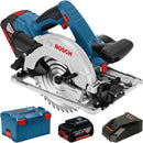 Bosch GKS 18V-57 G 18V 165mm Circular Saw Kit | 2x 5Ah Batteries & GAL 18V-40 Charger & L-Boxx