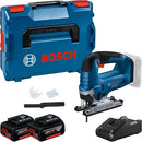 Bosch GST 18V-125 B Brushless Top-Handle Jigsaw 18V 125mm | 2 x 5Ah Batteries, Charger & L-Boxx