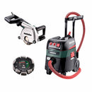 Metabo MFE40 Wall Chaser & ASR35 M-Class Dust Extractor Kit 110V — 3-Row Diamond Blade