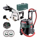 Metabo MFE40 Wall Chaser & ASR35 M-Class Dust Extractor Kit 240V — 3-Row Diamond Blade