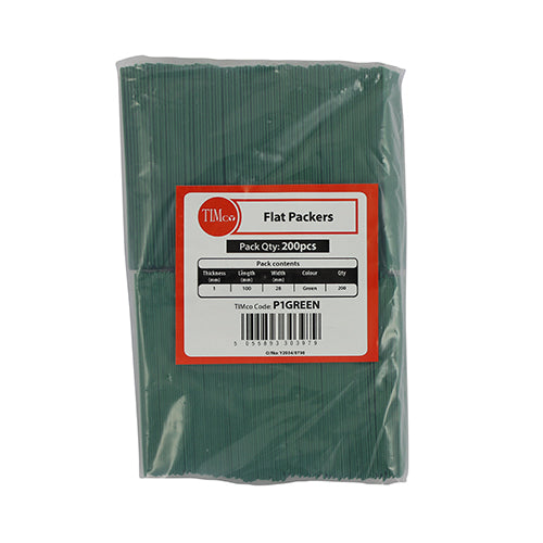 1.0mm Green Plastic Packers (200 pack)