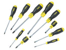 Stanley Cushion Grip Screwdriver Set – 10 Piece (5 Slotted & 5 Pozi) 2-65-014
