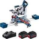 Bosch GCM 18V-216 D BITURBO Cordless Mitre Saw — 2x ProCORE 8.0Ah & GAL 18V-160 Full Kit