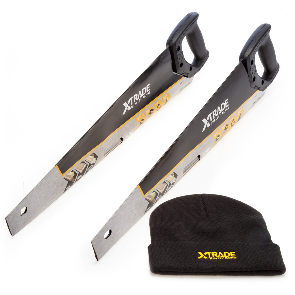 XTrade X0900097 22" Hardpoint Hand Saw Twin Pack with Beanie Hat Bundle - Free C&C