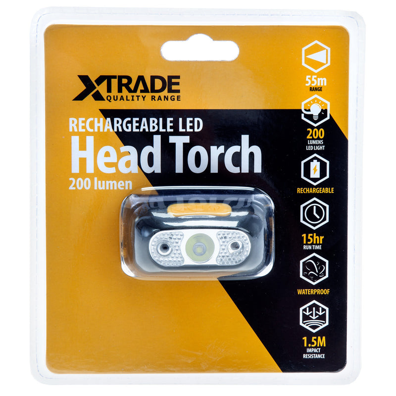 XTrade X1400003 Rechargeable LED Headtorch 200 Lumens