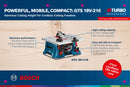 Bosch GTS 18V-216 Professional BITURBO Cordless Table Saw (0601B44000) — Bare Unit