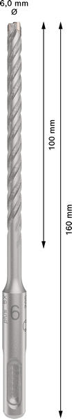 Bosch SDS-Plus-5X Hammer Drill Bit 6 x 100 x 160mm | 2608833778