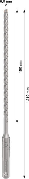 Bosch SDS-Plus-5X Hammer Drill Bit 6 x 150 x 210mm | 2608833779