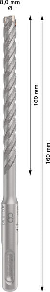 Bosch SDS-Plus-5X Hammer Drill Bit 8 x 100 x 160mm | 2608833789
