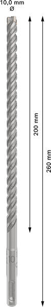 Bosch SDS-Plus-5X Hammer Drill Bit 10 x 200 x 260mm | 2608833800