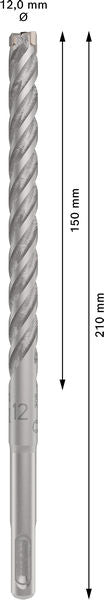 Bosch SDS-Plus-5X Hammer Drill Bit 12 x 150 x 210mm | 2608833808