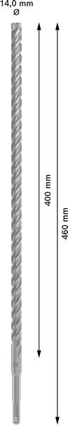 Bosch SDS-Plus-5X Hammer Drill Bit 14 x 400 x 460mm | 2608833821