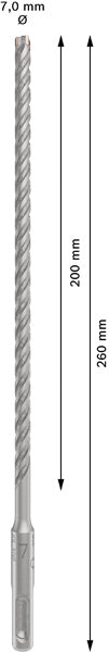 Bosch SDS-Plus-5X Hammer Drill Bit 7 x 200 x 260mm | 2608836615