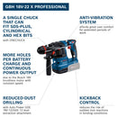 Bosch Professional GBH 18V-22 X Brushless SDS+ Rotary Hammer Drill | 2x 5.0Ah Batteries, Charger & L-BOXX