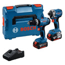 Bosch 18V Twin Pack – GSB 18V-25 Combi Drill & GDR 18V-215 Impact Driver with 2x 4.0Ah Batteries & L-BOXX 0601A5008D