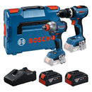 Bosch 0615A5008E 18V Twin Kit: GSB 18V-65 & GDX 18V-285, 2 × 4.0Ah