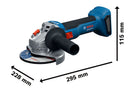 Bosch GWS 18V-8 Professional 125mm Angle Grinder – KickBack Control, Body Only (06019N9000)
