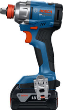 Bosch GDX18V-285 18V Brushless 2-in-1 Impact Driver Wrench Kit | 2× 4.0Ah Batteries + Charger and Accessories.