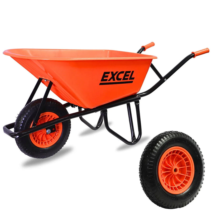 Excel Heavy Duty 100L Wheelbarrow HDPE Plastic Tray